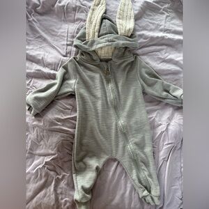 Cozy Green Hooded Baby One Piece